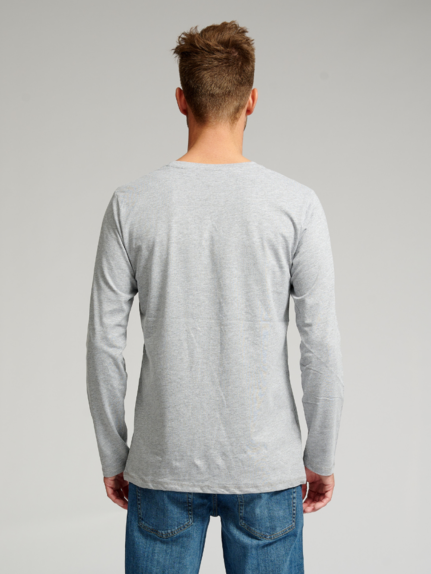 Basic Long-sleeved T-shirt - Gray - TeeShoppen - Grey 4