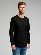 Afbeelding in Gallery-weergave laden, Basic Long-sleeved T-shirt - Black - TeeShoppen - Black 2
