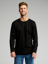 Afbeelding in Gallery-weergave laden, Basic Long-sleeved T-shirt - Black - TeeShoppen - Black
