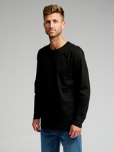 Afbeelding in Gallery-weergave laden, Basic Long-sleeved T-shirt - Black - TeeShoppen - Black 3
