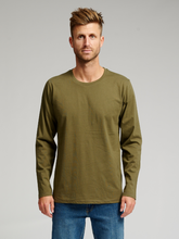 Afbeelding in Gallery-weergave laden, Basic Long-sleeved T-shirt - Army Green - TeeShoppen - Green
