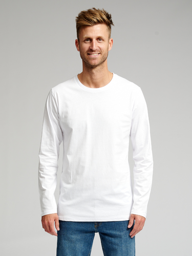 Basic Long-sleeved T-shirt - White - TeeShoppen - White