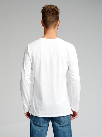 Basic Long-sleeved T-shirt - White - TeeShoppen - White 4