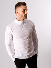 Cargar imagen en el visor de la galería, Roll collar sweater - White - TeeShoppen - Red 3
