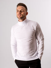 Cargar imagen en el visor de la galería, Roll collar sweater - White - TeeShoppen - Red 4
