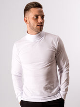 Cargar imagen en el visor de la galería, Roll collar sweater - White - TeeShoppen - Red
