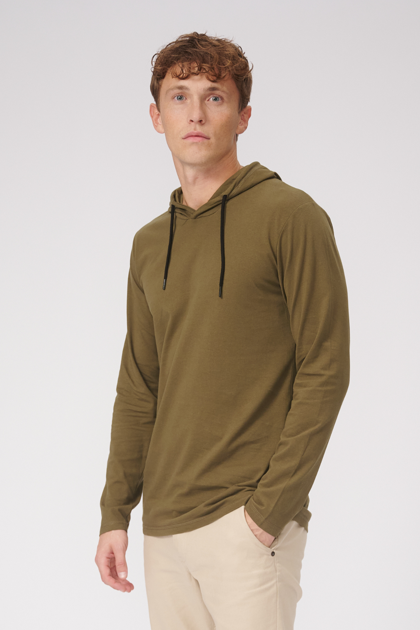 Light hoodie - Olive - TeeShoppen - Green 3