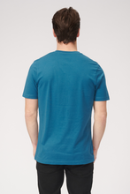 Load image into Gallery viewer, Basic Vneck t-shirt - Petroleum Blue - TeeShoppen - Blue 2
