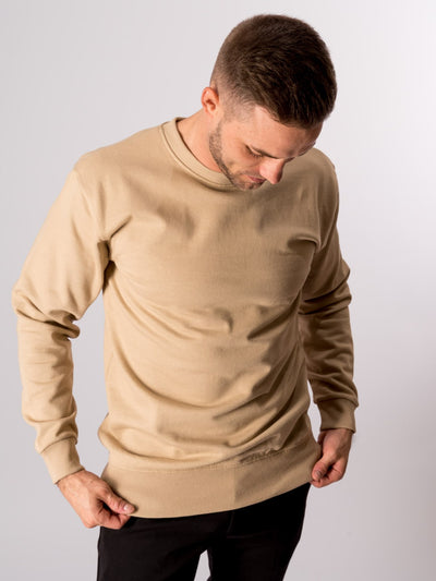 Basic Crewneck - Khaki - TeeShoppen - Khaki 3