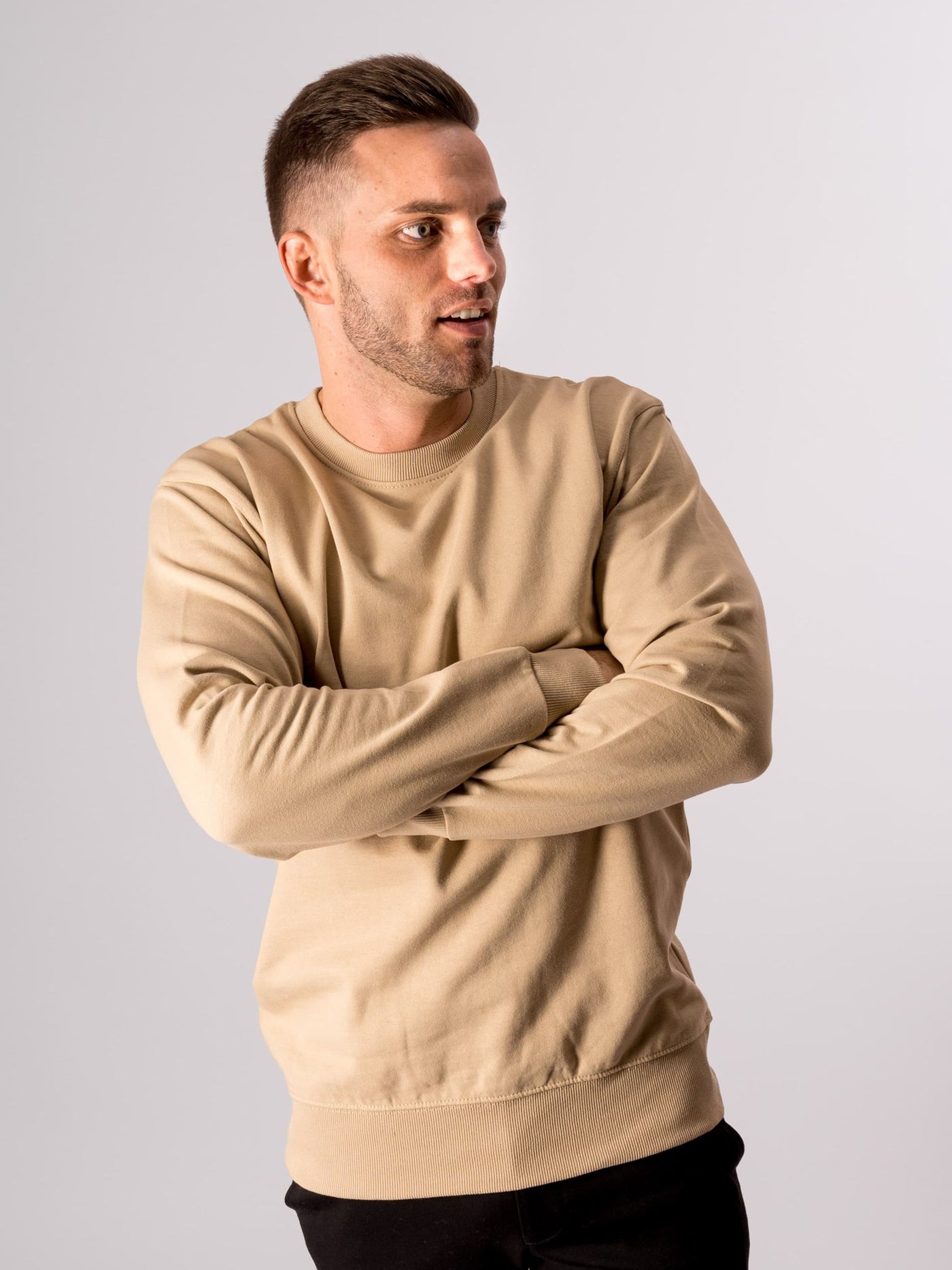 Basic Crewneck - Khaki - TeeShoppen - Khaki 2