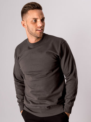 Basic Crewneck - Dark Gray - TeeShoppen - Grey