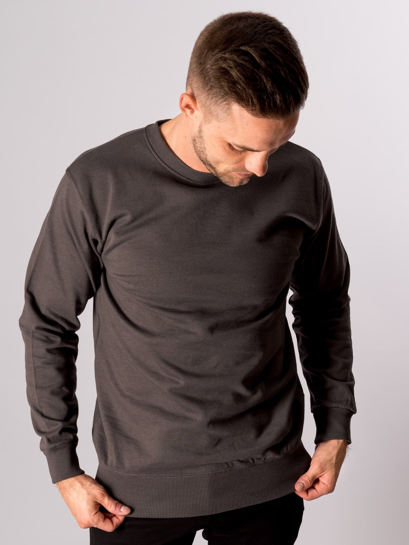 Basic Crewneck - Dark Gray - TeeShoppen - Grey 3