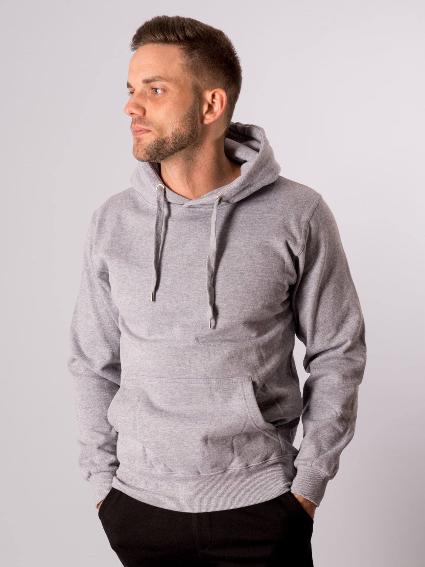 Basic hoodie - Light gray - TeeShoppen - Grey 2