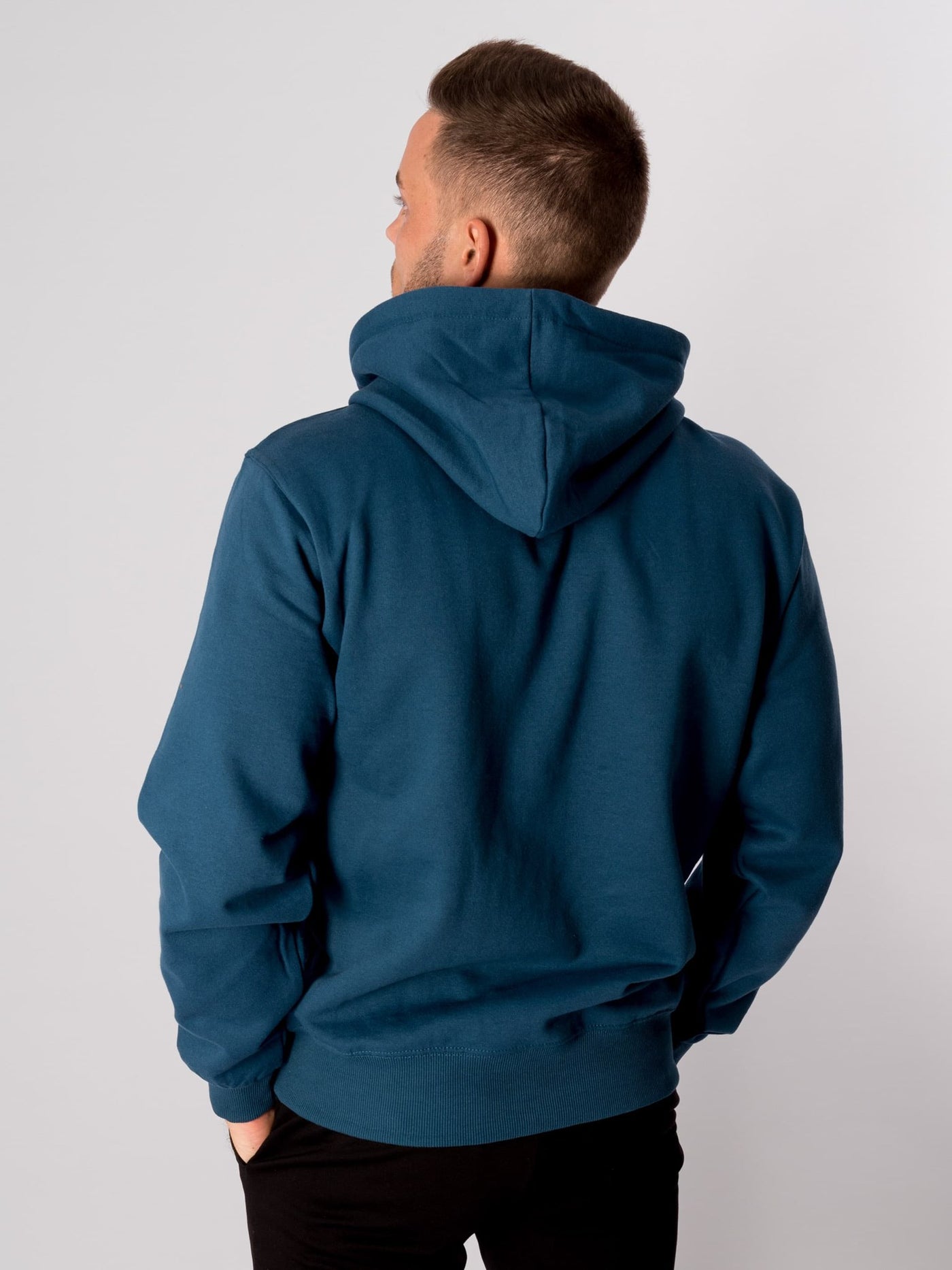 Basic Hoodie - Petrol Blue - TeeShoppen - White 3