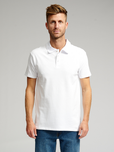 Muscle Polo Shirt - White - TeeShoppen - White