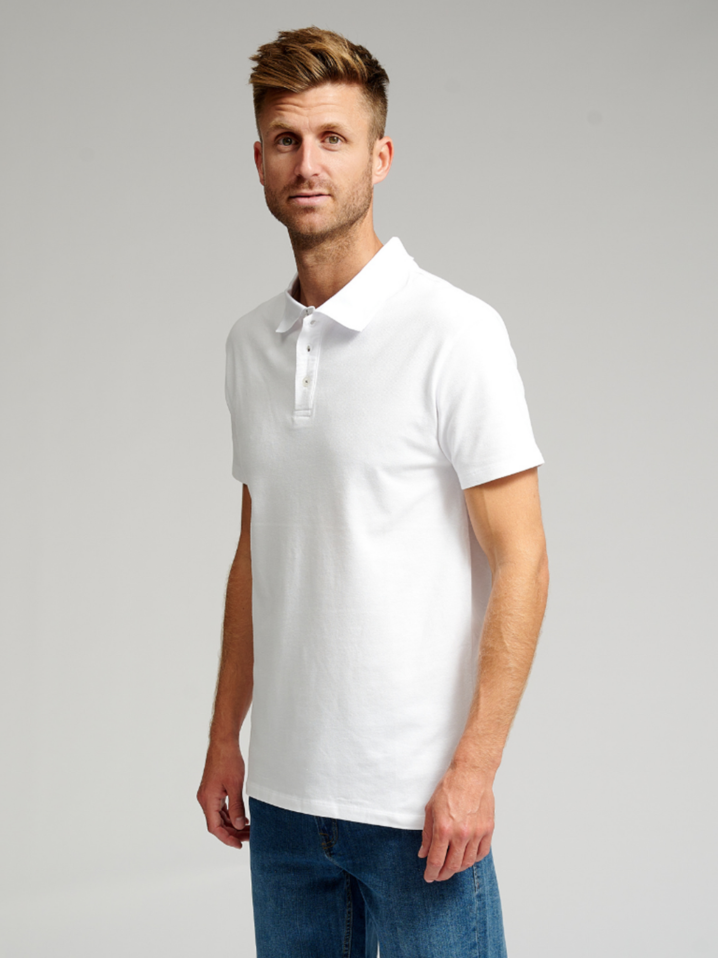 Muscle Polo Shirt - White - TeeShoppen - White 3