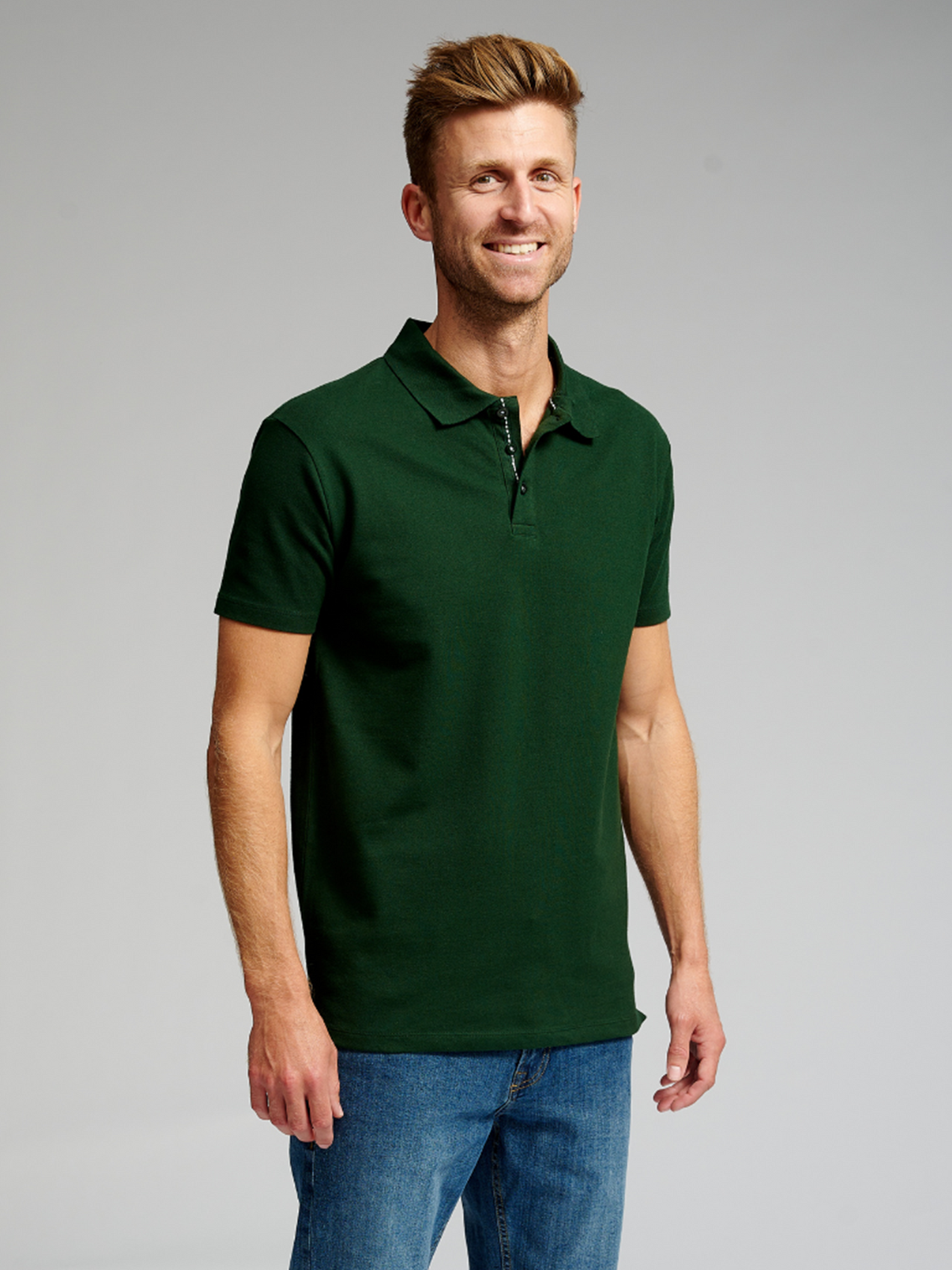 Muscle Polo Shirt - Dark Green - TeeShoppen - Green 2