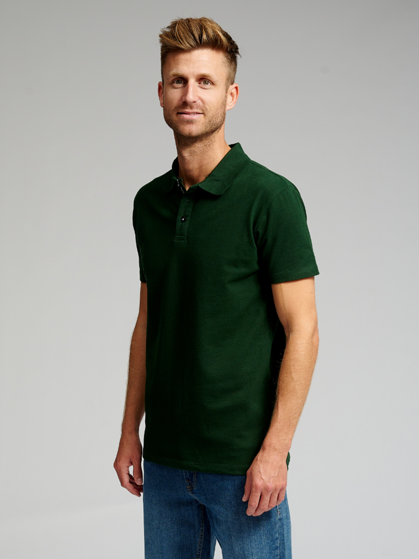 Muscle Polo Shirt - Dark Green - TeeShoppen - Green 3