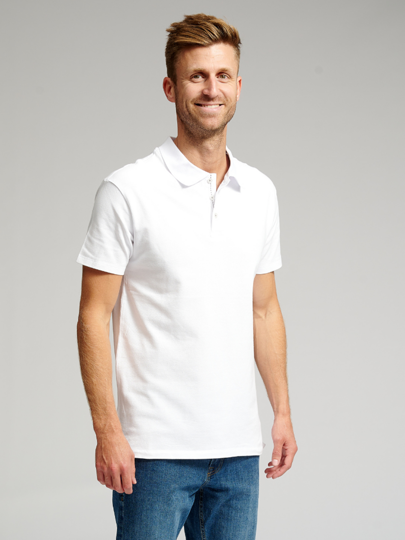 Muscle Polo Shirt - White - TeeShoppen - White 2