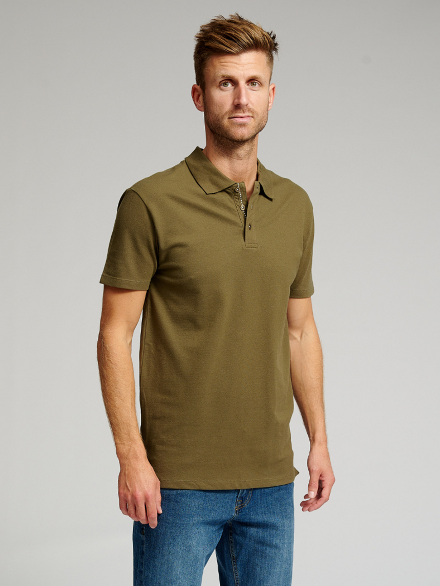 Muscle Polo Shirt - Army Green - TeeShoppen - Green 2