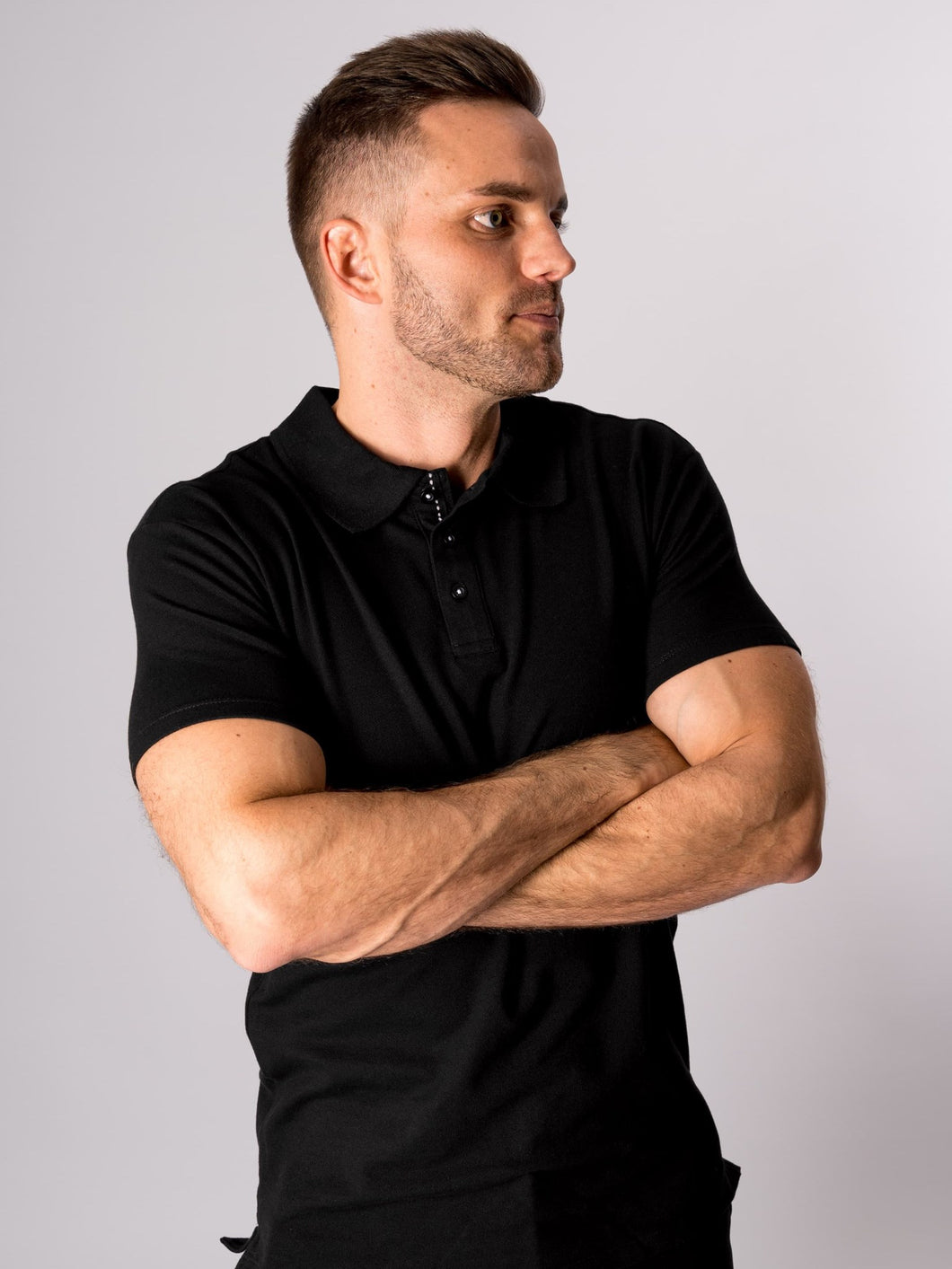 Muscle Polo Shirt - Black - TeeShoppen - Black