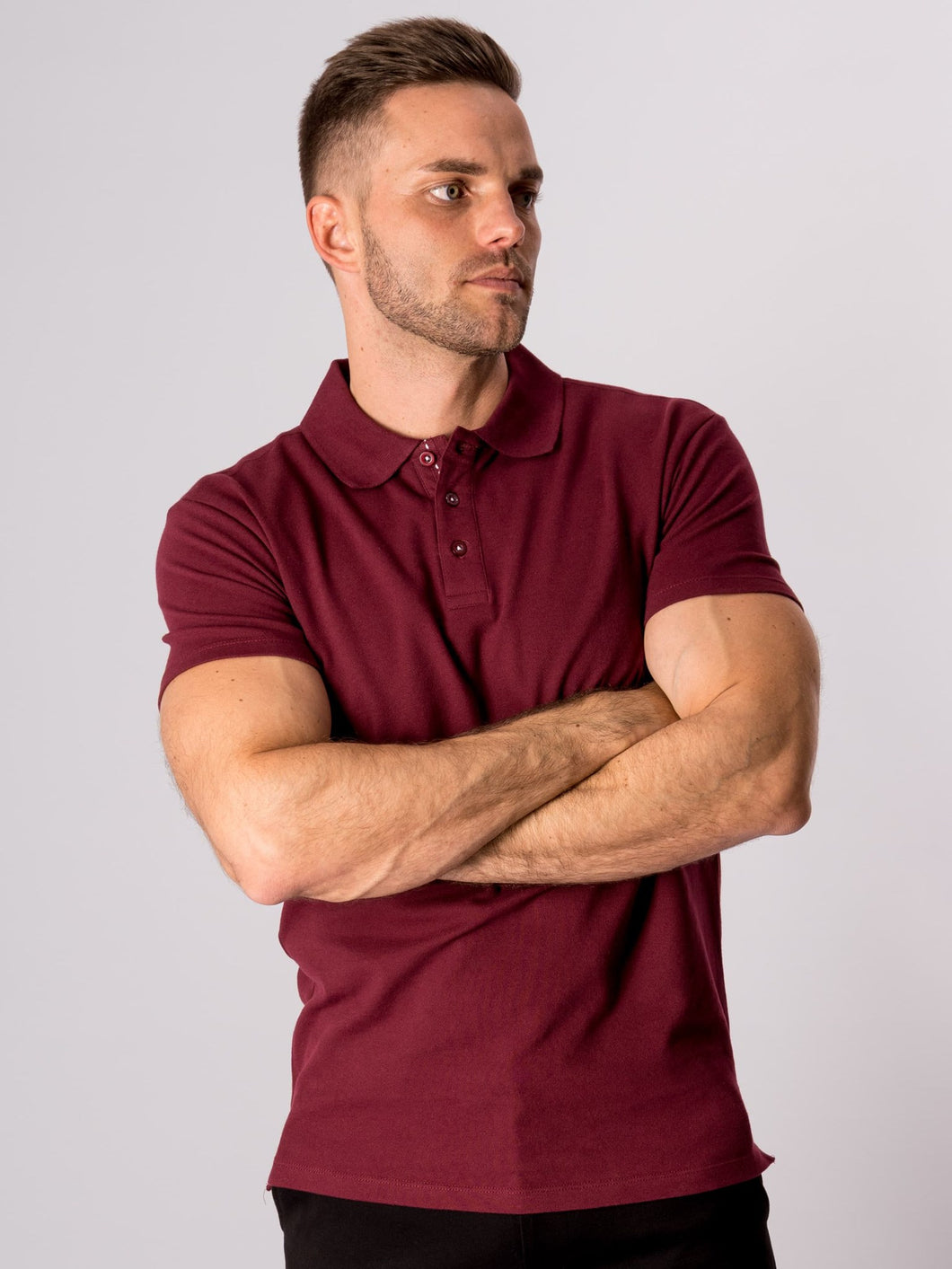 Muscle Polo Shirt - Burgundy - TeeShoppen - Red