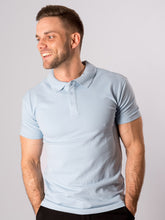 Carregar imagem no visualizador da galeria, Muscle Polo Shirt - Light Blue - TeeShoppen - Blue 3
