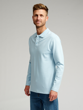 Charger l&#39;image dans la galerie, Muscle Long Sleeve Polo Shirt - Light Blue - TeeShoppen - Blue 3
