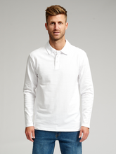 Carregar imagem no visualizador da galeria, Muscle Long Sleeve Polo Shirt - White - TeeShoppen - White
