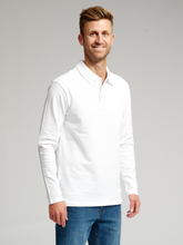 Carregar imagem no visualizador da galeria, Muscle Long Sleeve Polo Shirt - White - TeeShoppen - White 2
