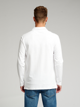 Carregar imagem no visualizador da galeria, Muscle Long Sleeve Polo Shirt - White - TeeShoppen - White 4
