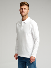 Carregar imagem no visualizador da galeria, Muscle Long Sleeve Polo Shirt - White - TeeShoppen - White 3
