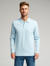 Charger l&#39;image dans la galerie, Muscle Long Sleeve Polo Shirt - Light Blue - TeeShoppen - Blue
