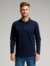 Carregar imagem no visualizador da galeria, Muscle Long Sleeve Polo Shirt - Navy - TeeShoppen - Blue
