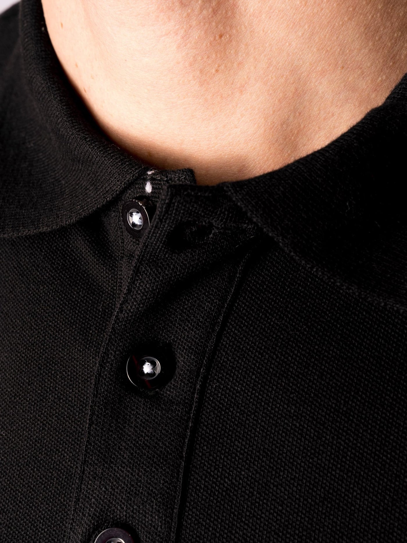 Muscle Long Sleeve Polo Shirt - Black - TeeShoppen - Black 2