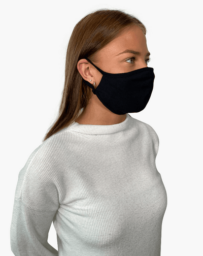 10 pcs. Fabric mask with 3 layers - Black (organic cotton) - TeeShoppen - Black 2