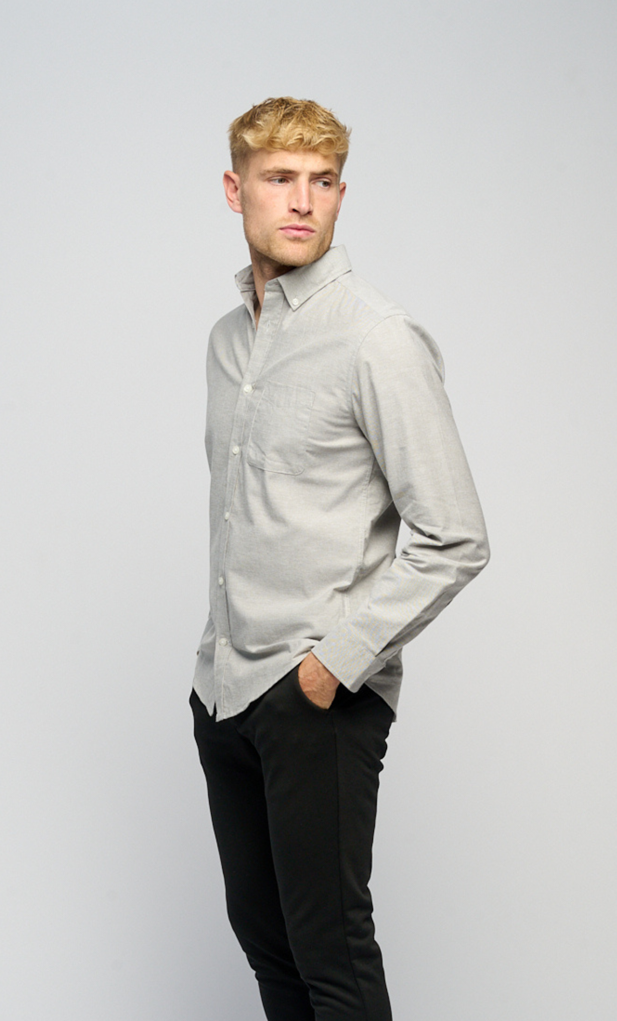 The Original Performance Oxford Shirt - Grey Melange - TeeShoppen - Grey 4