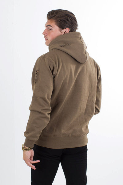 Ripped hoody - Army Green - TeeShoppen - Green 2