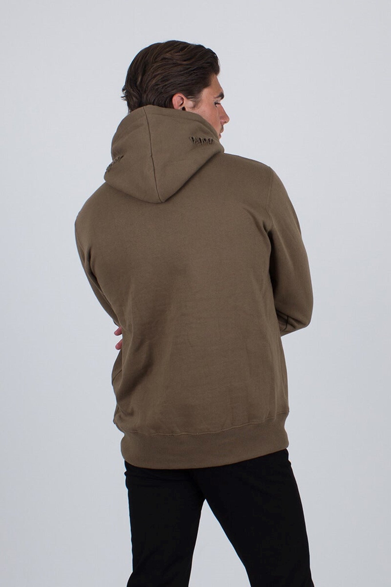 Ripped hoody - Army Green - TeeShoppen - Green 5