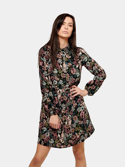 Printed Shirt Dress - Black - Jacqueline de Yong - Black