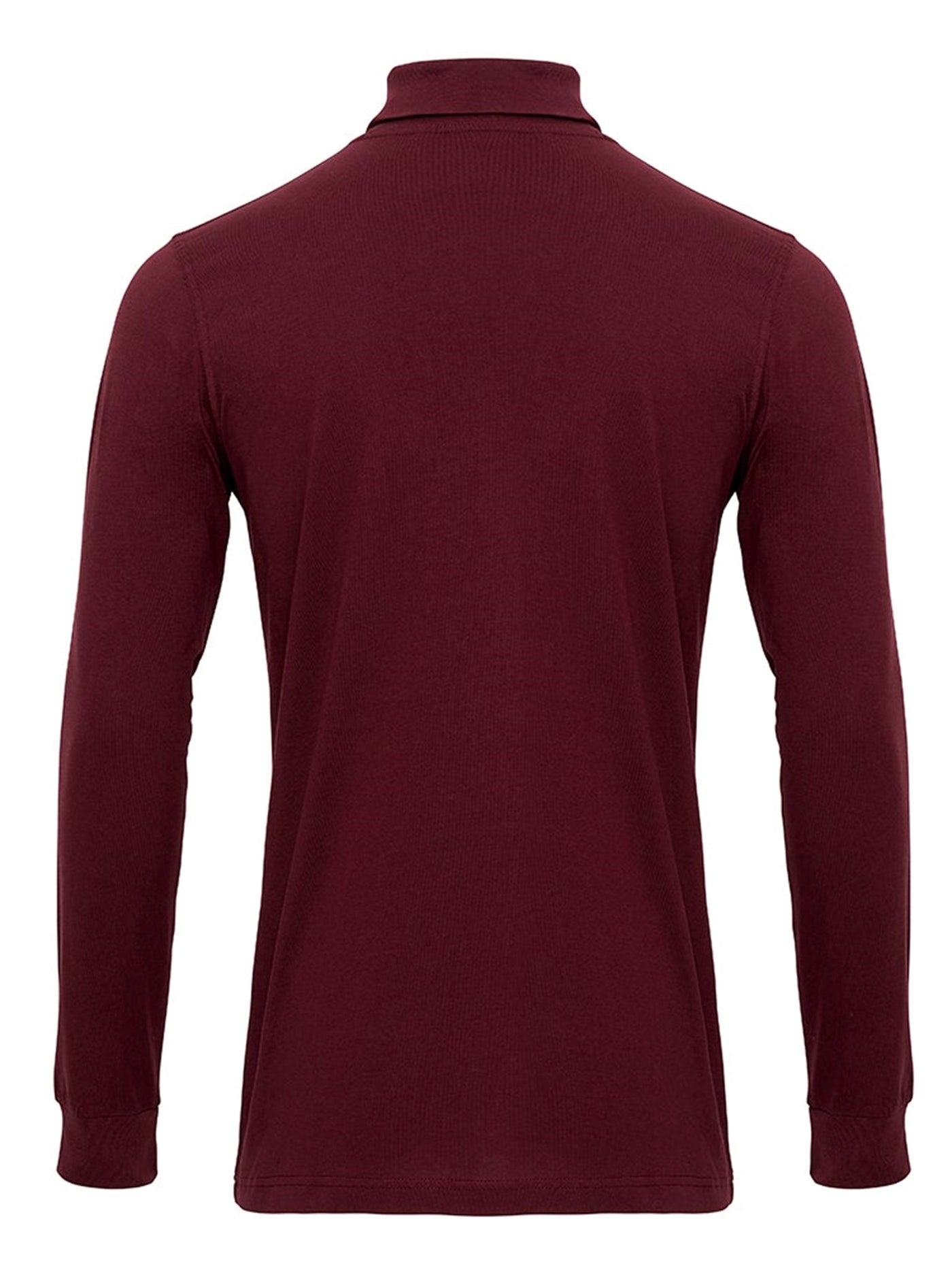 Roll collar sweater - Burgundy Red - TeeShoppen - Red 6