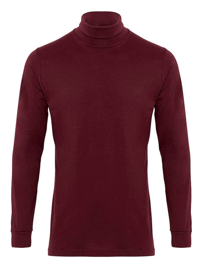 Roll collar sweater - Burgundy Red - TeeShoppen - Red 5