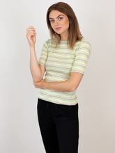 Carregar imagem no visualizador da galeria, Roberta T-Shirt - Mint Stripe - Liberté - Yellow
