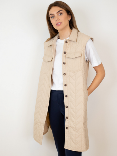 Magda Lang Quilted Vest - Nomad - Vero Moda - Khaki