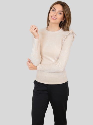 Fenja Sweater - Pumice Stone - ONLY - White