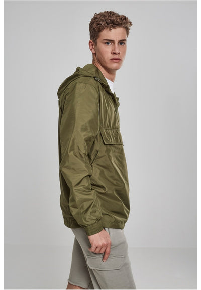 Basic Pullover Jacket - Olive - Urban Classics - Green 3