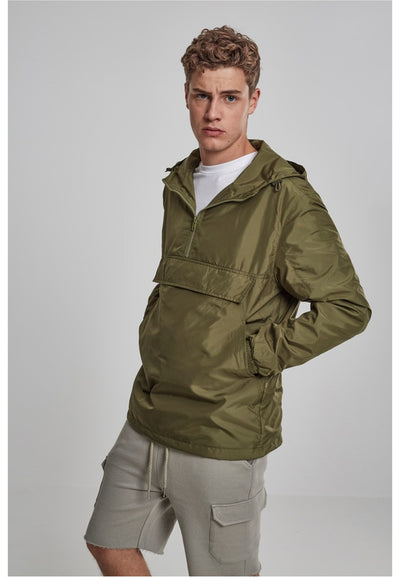 Basic Pullover Jacket - Olive - Urban Classics - Green