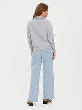 Load image into Gallery viewer, Saba Stripe Half-zip Blouse - Light Grey Melange - Vero Moda - Grey 4
