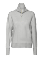 Load image into Gallery viewer, Saba Stripe Half-zip Blouse - Light Grey Melange - Vero Moda - Grey 5
