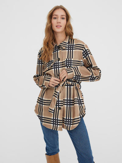 Brushed Kaya Shirt Jacket - Tigers Eye - Vero Moda - Brown